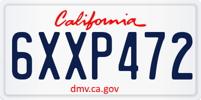 CA license plate 6XXP472