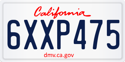 CA license plate 6XXP475