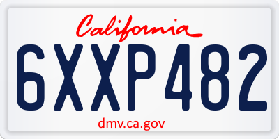 CA license plate 6XXP482