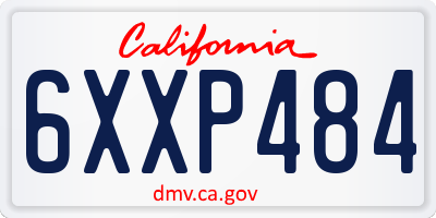 CA license plate 6XXP484