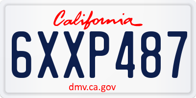 CA license plate 6XXP487