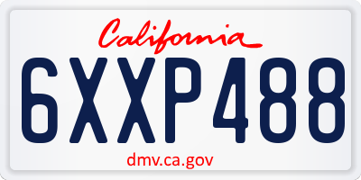 CA license plate 6XXP488