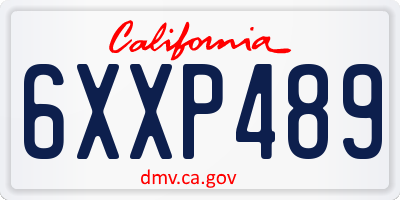 CA license plate 6XXP489