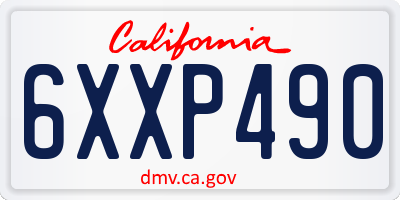 CA license plate 6XXP490