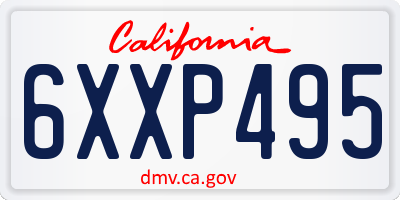 CA license plate 6XXP495