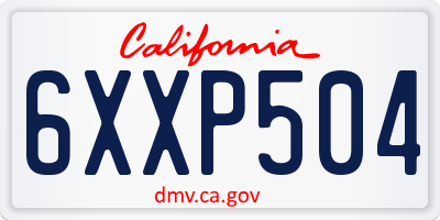 CA license plate 6XXP504