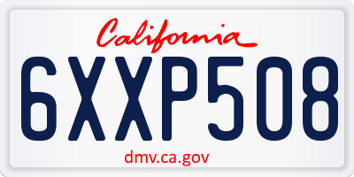 CA license plate 6XXP508