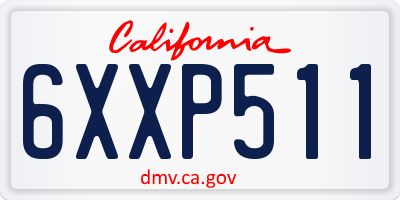 CA license plate 6XXP511