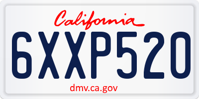 CA license plate 6XXP520