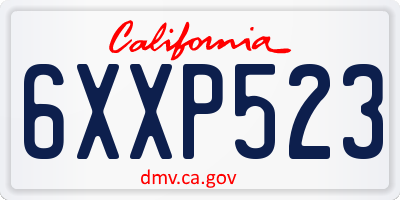 CA license plate 6XXP523