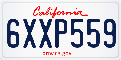 CA license plate 6XXP559