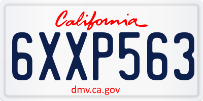 CA license plate 6XXP563