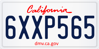 CA license plate 6XXP565