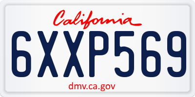 CA license plate 6XXP569