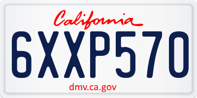 CA license plate 6XXP570