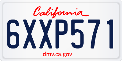 CA license plate 6XXP571