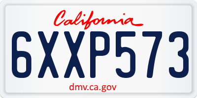 CA license plate 6XXP573