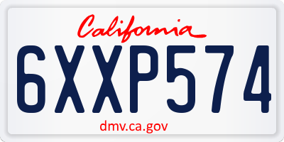 CA license plate 6XXP574