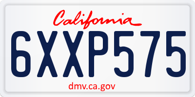 CA license plate 6XXP575