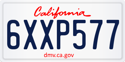 CA license plate 6XXP577