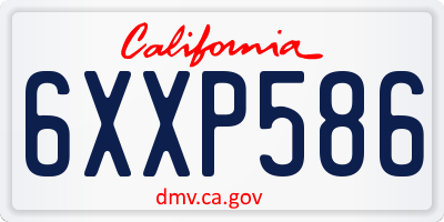 CA license plate 6XXP586