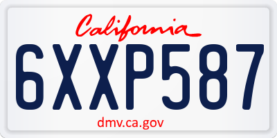 CA license plate 6XXP587