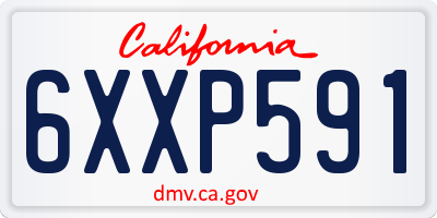 CA license plate 6XXP591
