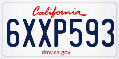 CA license plate 6XXP593