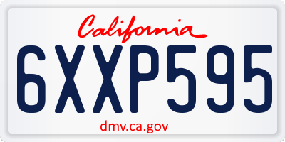 CA license plate 6XXP595