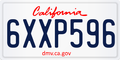 CA license plate 6XXP596
