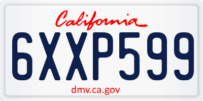 CA license plate 6XXP599