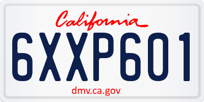 CA license plate 6XXP601