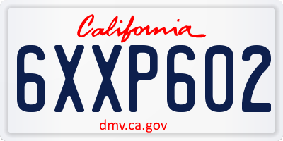 CA license plate 6XXP602