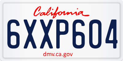 CA license plate 6XXP604