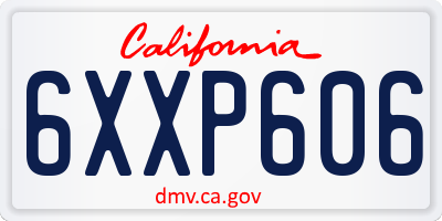 CA license plate 6XXP606