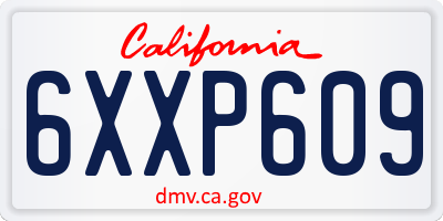CA license plate 6XXP609