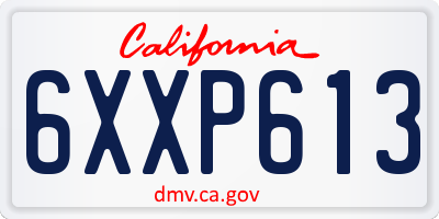 CA license plate 6XXP613