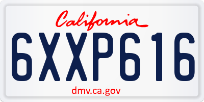 CA license plate 6XXP616