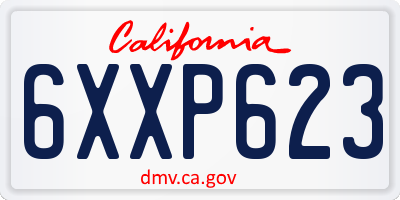 CA license plate 6XXP623