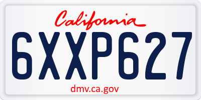 CA license plate 6XXP627