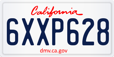 CA license plate 6XXP628