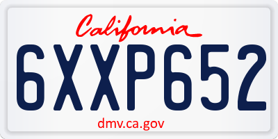 CA license plate 6XXP652