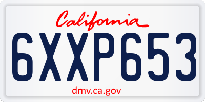 CA license plate 6XXP653