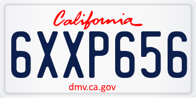 CA license plate 6XXP656