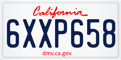 CA license plate 6XXP658