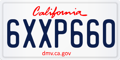 CA license plate 6XXP660