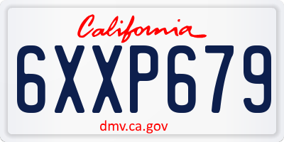 CA license plate 6XXP679