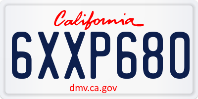CA license plate 6XXP680