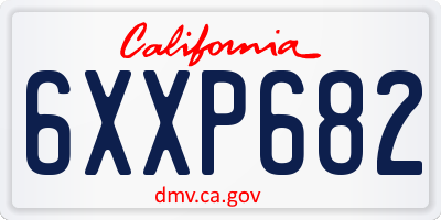 CA license plate 6XXP682