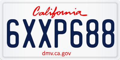 CA license plate 6XXP688